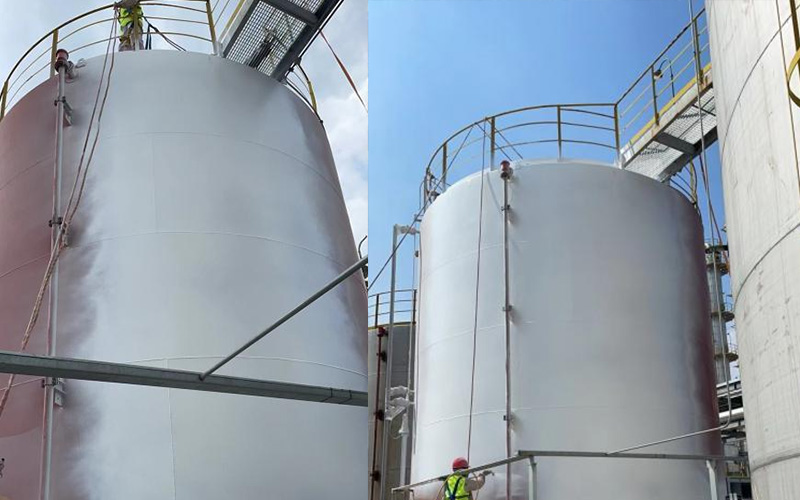 화학 탱크에 적용된 AG-CGT 에어로겔 절연 코팅
